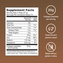 |CPC10X| Chocolate Peptides Supplement Facts Panel